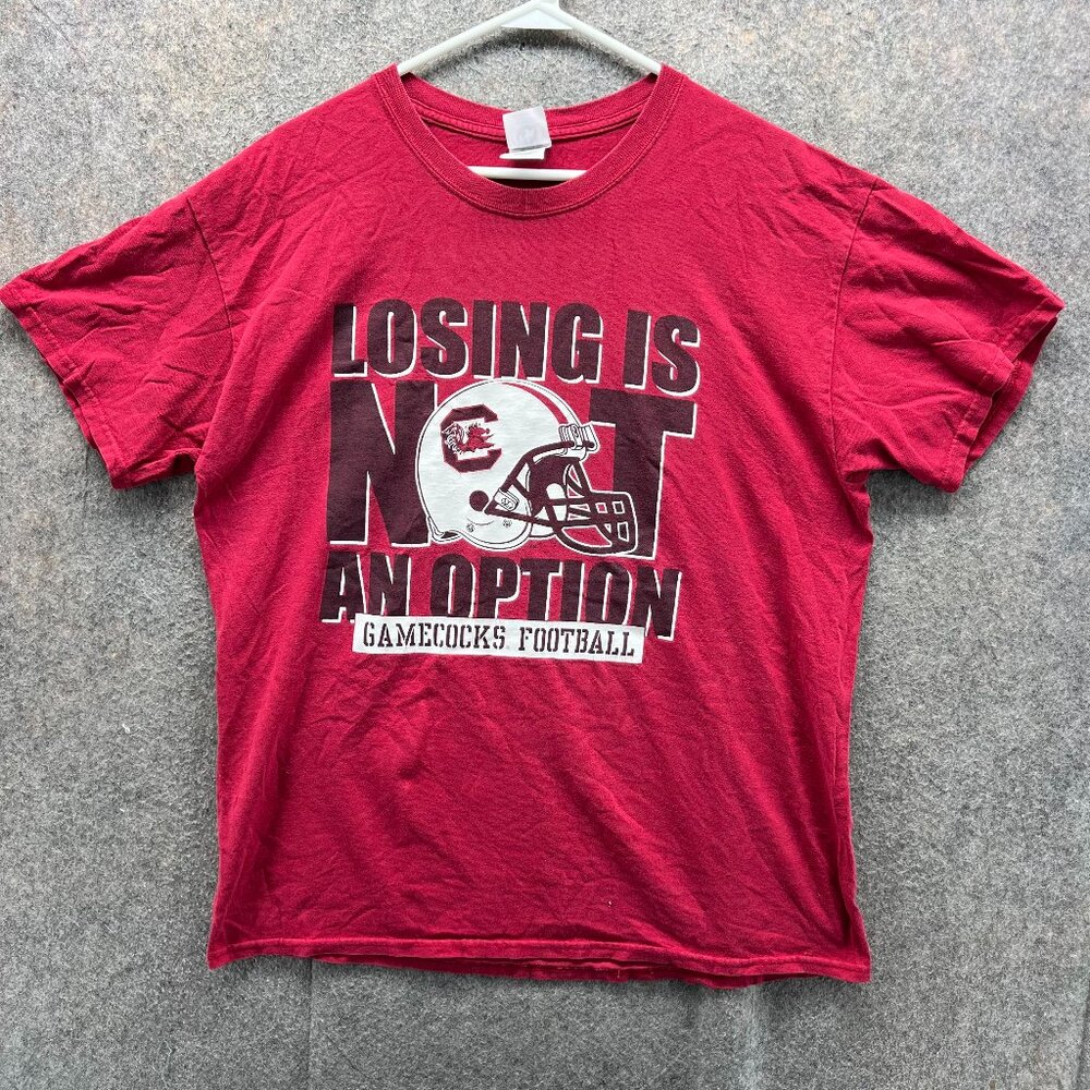 Vintage Gamecocks Shirt Mens Large Red Football New Agenda South Carolina Y2K